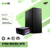 YGT V100 Micro ATX PC Case with PSU Black