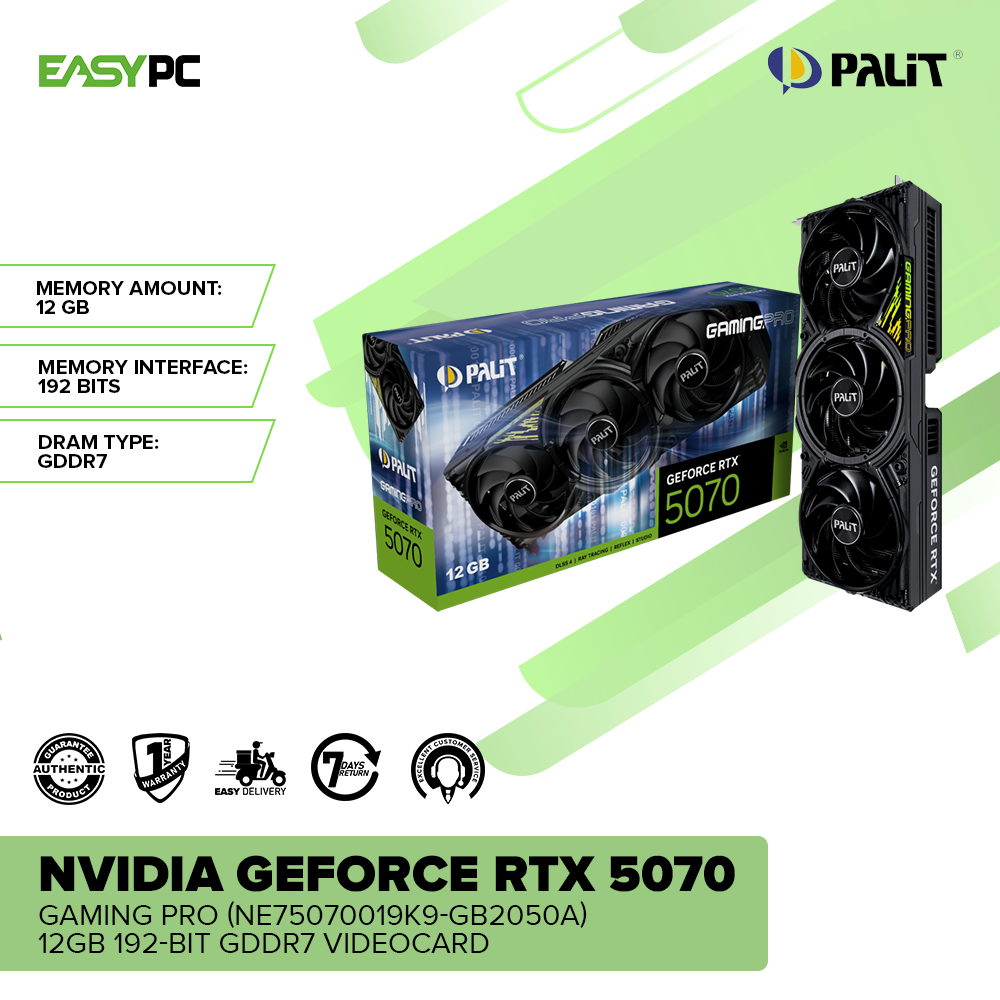 Palit Nvidia GeForce RTX 5070 GamingPro () 12GB 192-bit – EasyPC