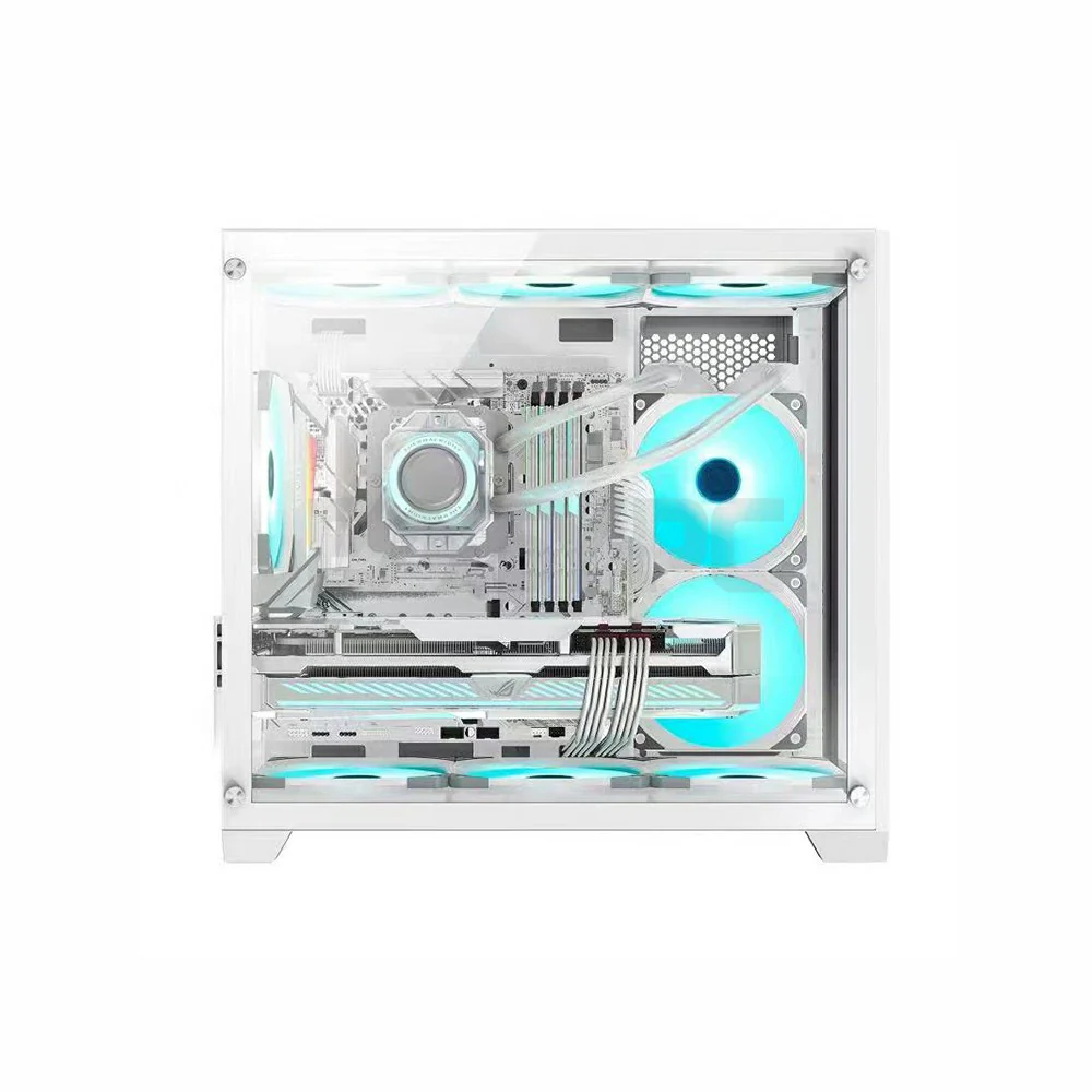 Keytech Robin View Dual Tempered M- ITX/ATX PC Case White – EasyPC