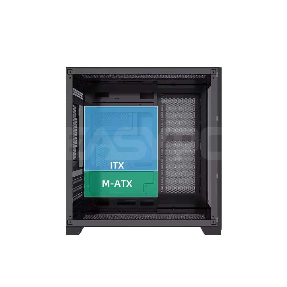 Keytech Robin View Dual Tempered M- ITX/ATX PC Case Black – EasyPC