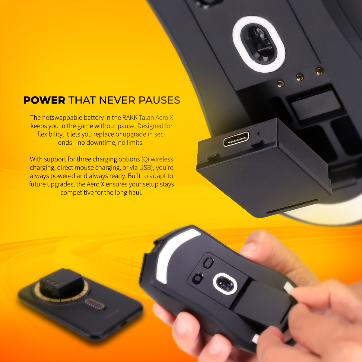 RAKK Talan Aero X Lorikeet - Hotswappable Battery