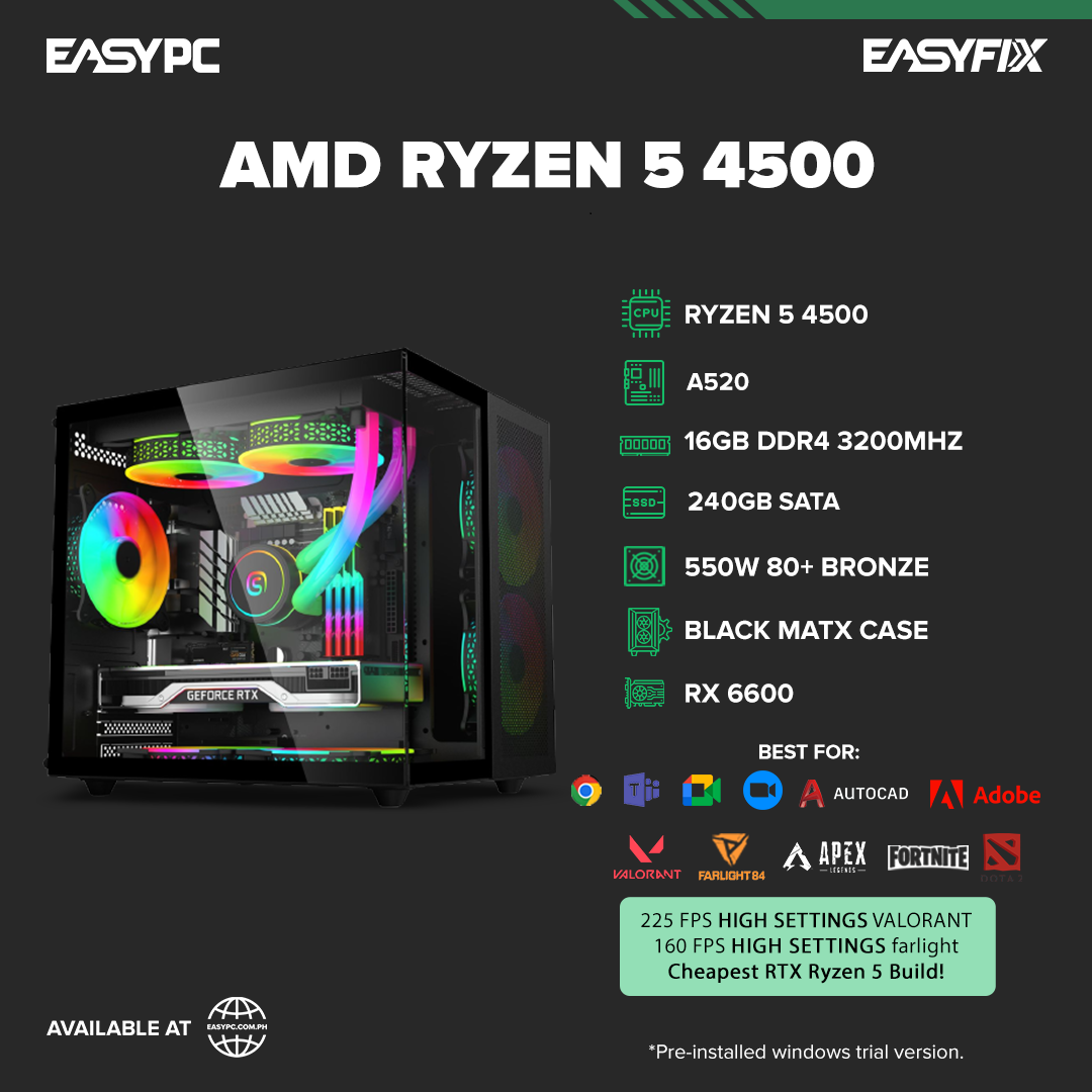 AMD Ryzen 5 4500 Gaming Desktop – EasyPC