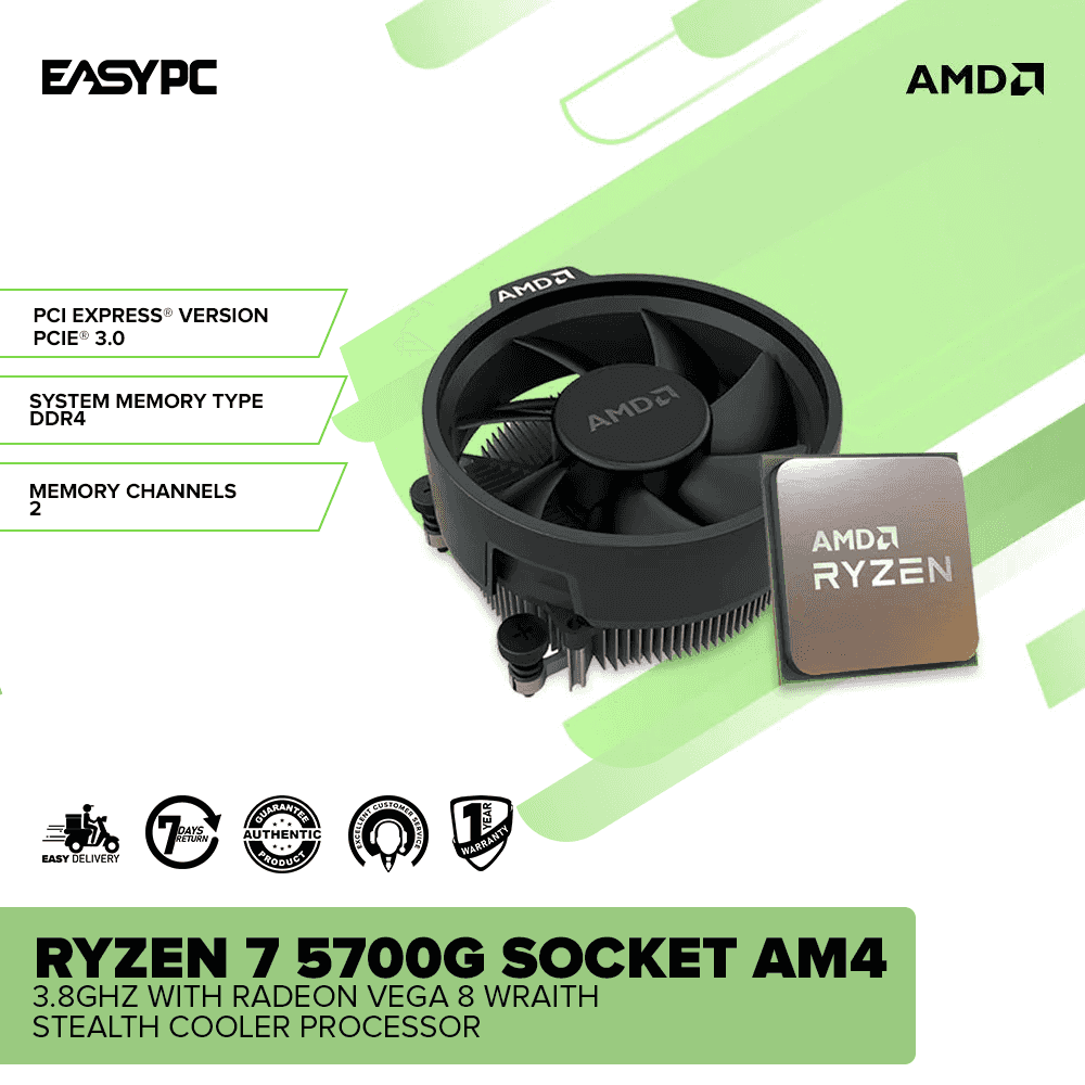 AMD Ryzen 7 5700G Socket Am4 3.8GHz with Radeon Vega 8 wraith stealth –  EasyPC