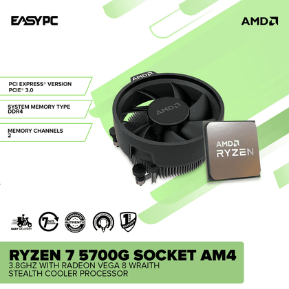 AMD Ryzen 7 5700G AM4 APU processor 3.8GHz base 4.6GHz boost with graphics