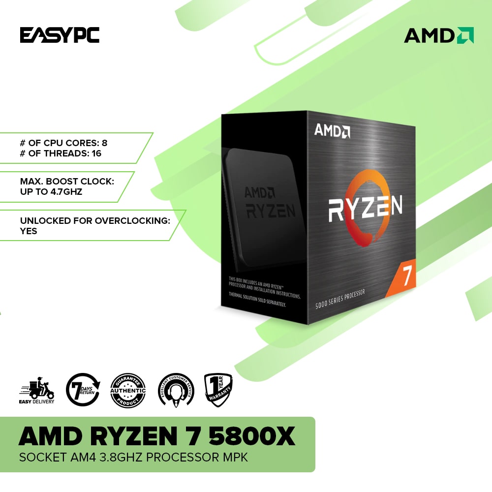 AMD Ryzen 5800X Socket AM4 Processor MPK – EasyPC
