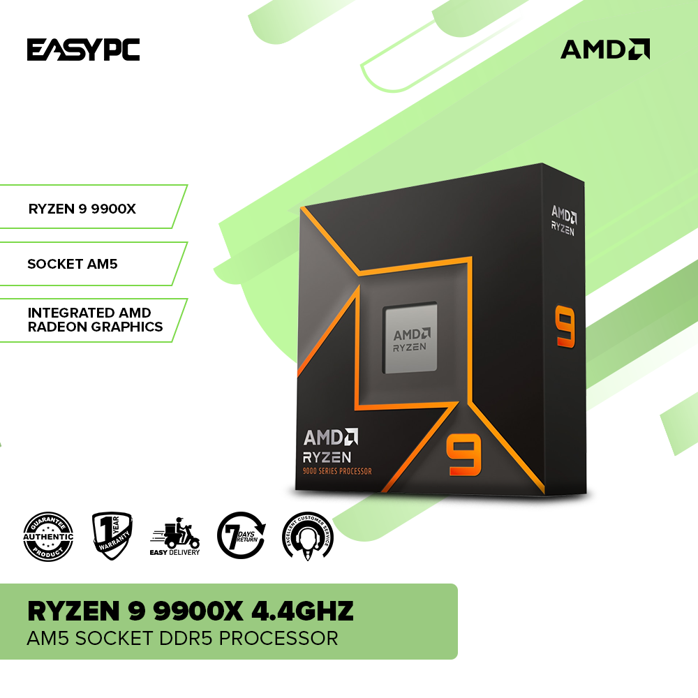 AMD Ryzen 9 9900X 4.4GHz AM5 Socket DDR5 Processor – EasyPC