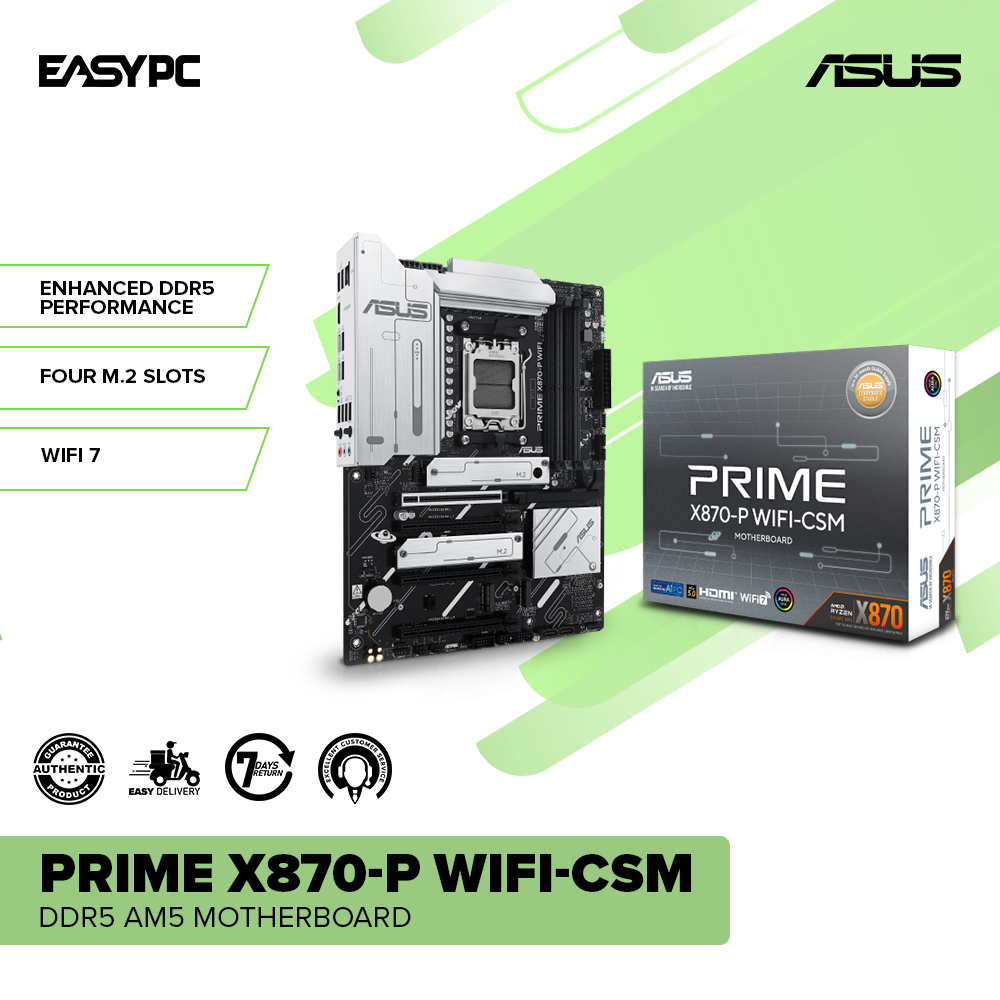 ASUS PRIME X870-P WIFI-CSM Ddr5 AM5 Motherboard – EasyPC