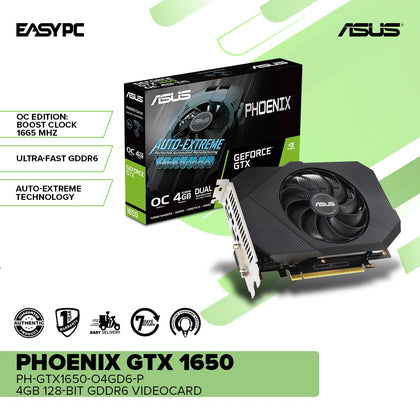ASUS Phoenix GTX 1650  PH-GTX1650-O4GD6-P 4GB 128-bit GDDR6 Videocard