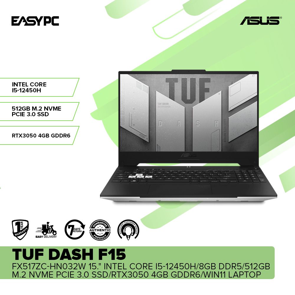 ASUS TUF Dash F15 FX517ZC-HN032W Intel Core i5-12450H Win11
