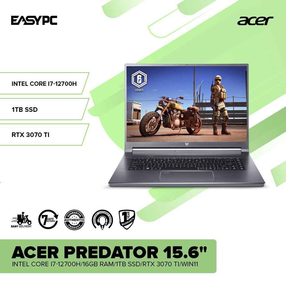 Acer Predator Intel Core i7-12700H/16GB RAM/1TB SSD/RTX 3070
