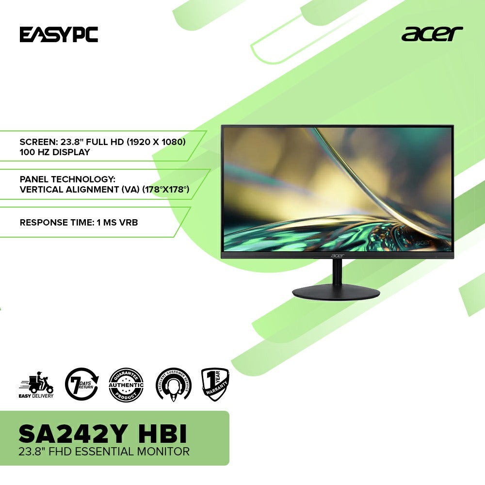Acer SA242Y HBI 23.8" FHD Essential Monitor-a