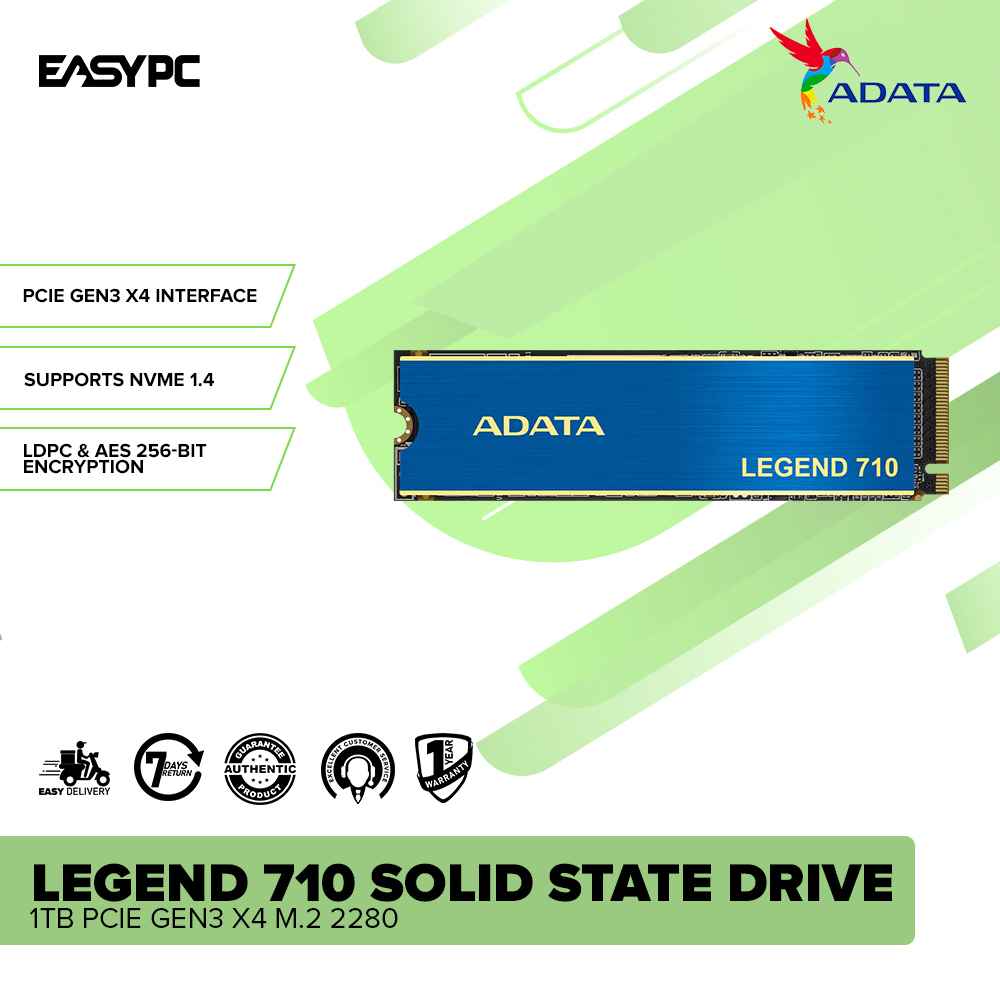 Adata Legend 710 Solid State Drive 1TB PCIe GEN3 x4 M.2 2280 – EasyPC