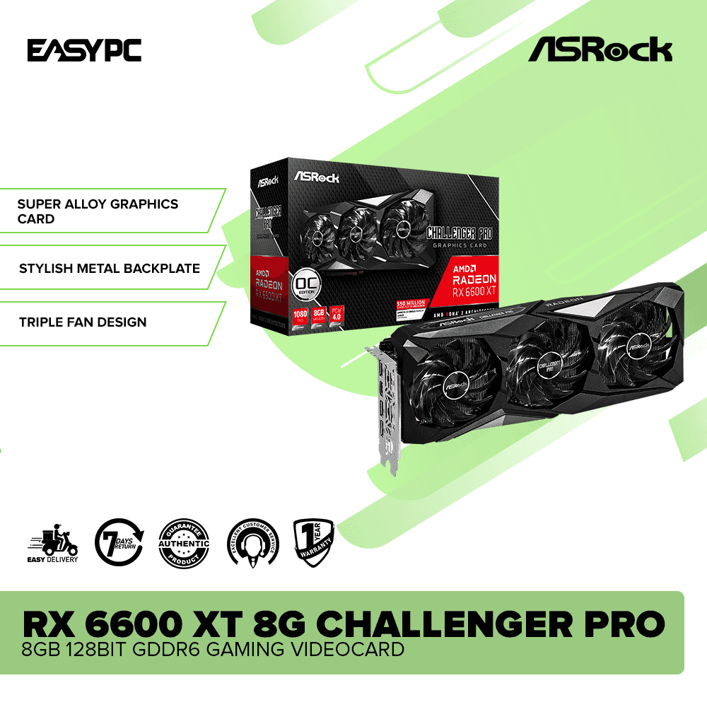 Asrock RX 6600 XT 8G CHALLENGER PRO 8GB 128-bit GDDR6 – EasyPC