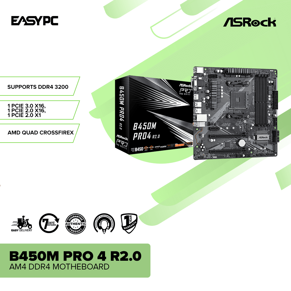AsrockB450M Pro AM4 DDR4 Motheboard – EasyPC