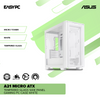 Asus A21 Micro ATX Tempered Glass Side Panel Gaming PC Case White