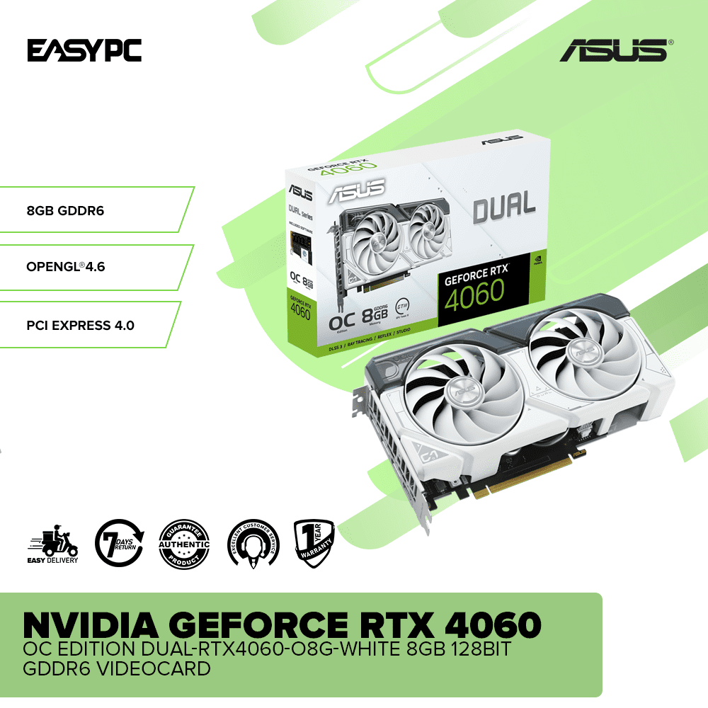 美品】ASUS DUAL-RTX4060-O8G（GeForce RTX 4060 WHITE むずかしい）