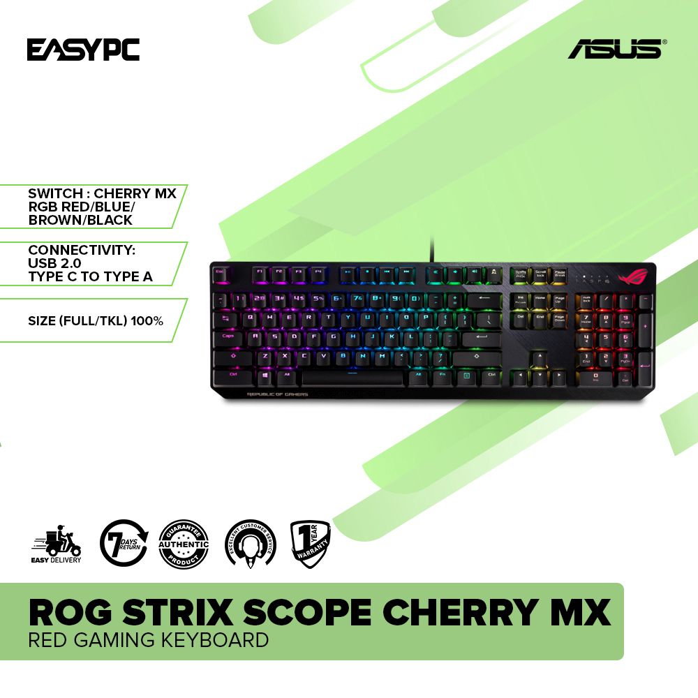 パソコン ASUS ROG STRIX SCOPE CHERRY MX RGB BLUE ROG Strix Scope II RX Gaming Keyboard | Aura RGB | Gaming Teclados
