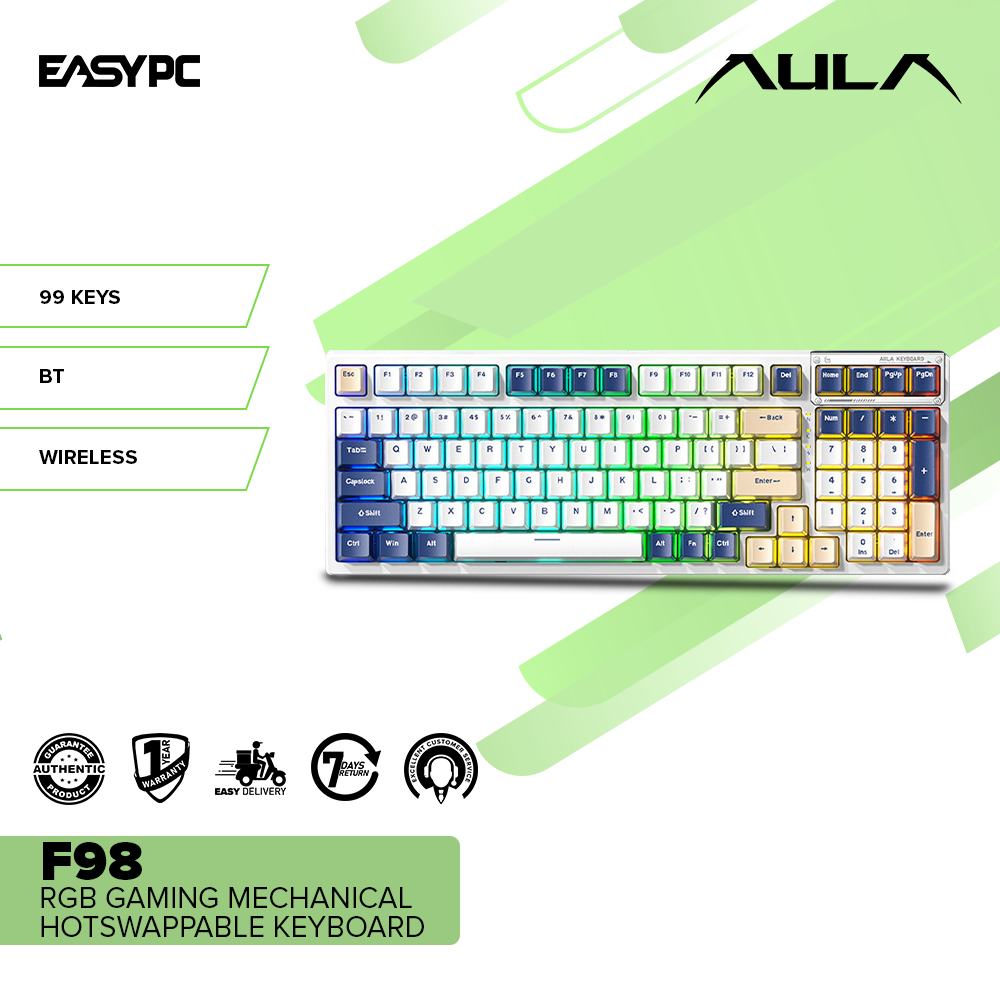 Aula F98 RGB Gaming Mechanical Hotswappable Keyboard – EasyPC
