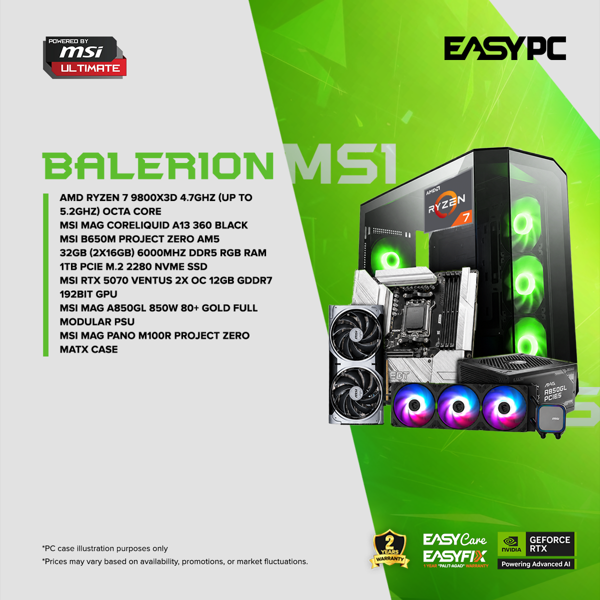 EasyPC Balerion - MSI Pick Build Mura Ultimate Gaming Desktop