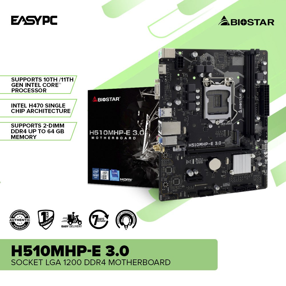 Biostar H510MHP-E 3.0 Socket LGA 1200 Ddr4 Motherboard – EasyPC