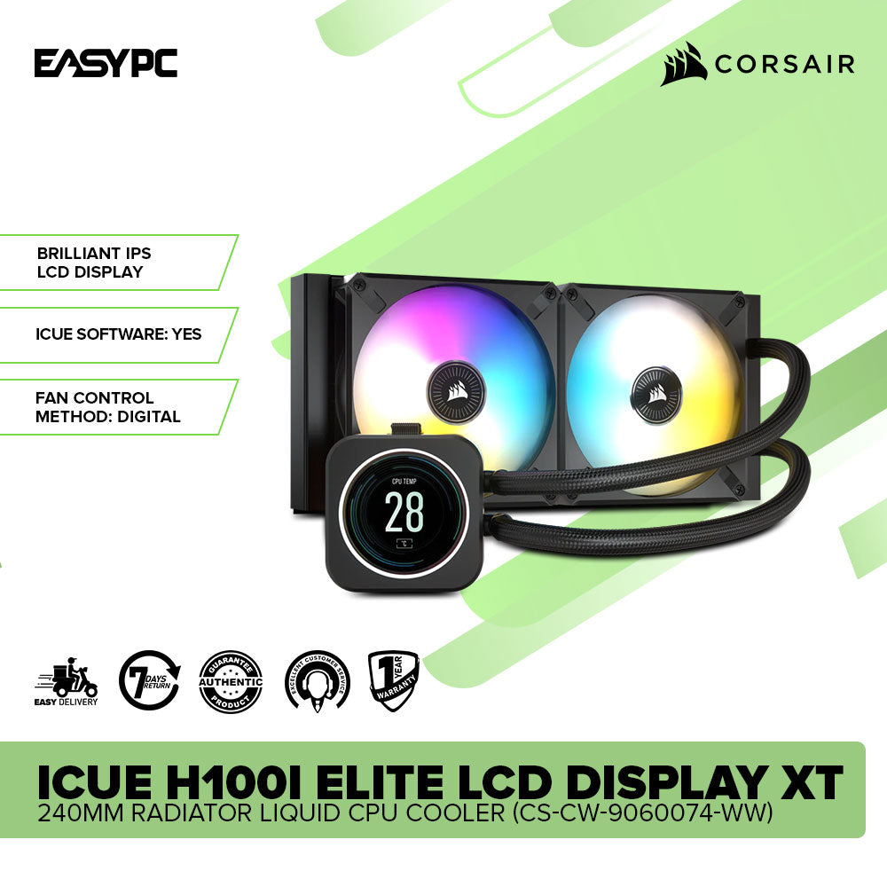 CORSAIR iCUE H100i ELITE LCD DISPLAY XT 240MM RADIATOR LIQUID CPU
