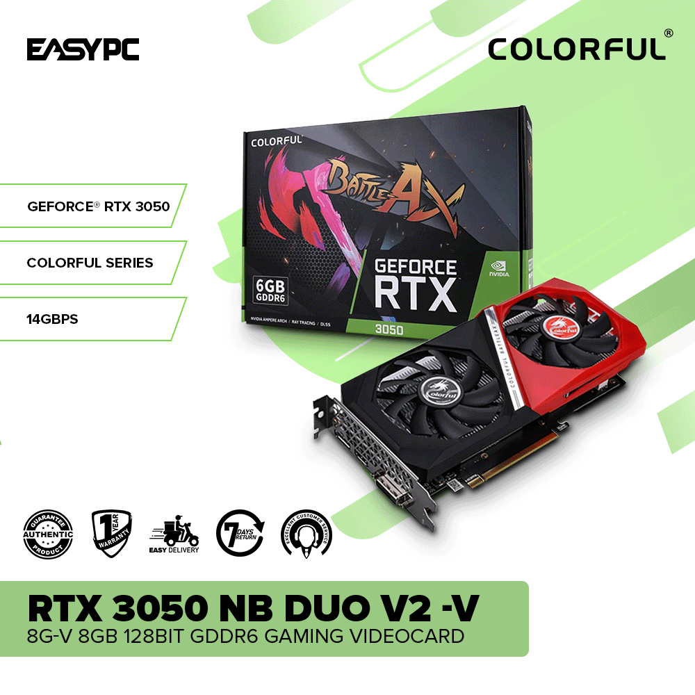 Colorful Rtx 3050 NB DUO V2 -V 8G-V 8gb 128bit GDdr6 Gaming