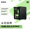 CoolerMaster Qube 500 FlatPack ATX Tempered Glass PC Case Black