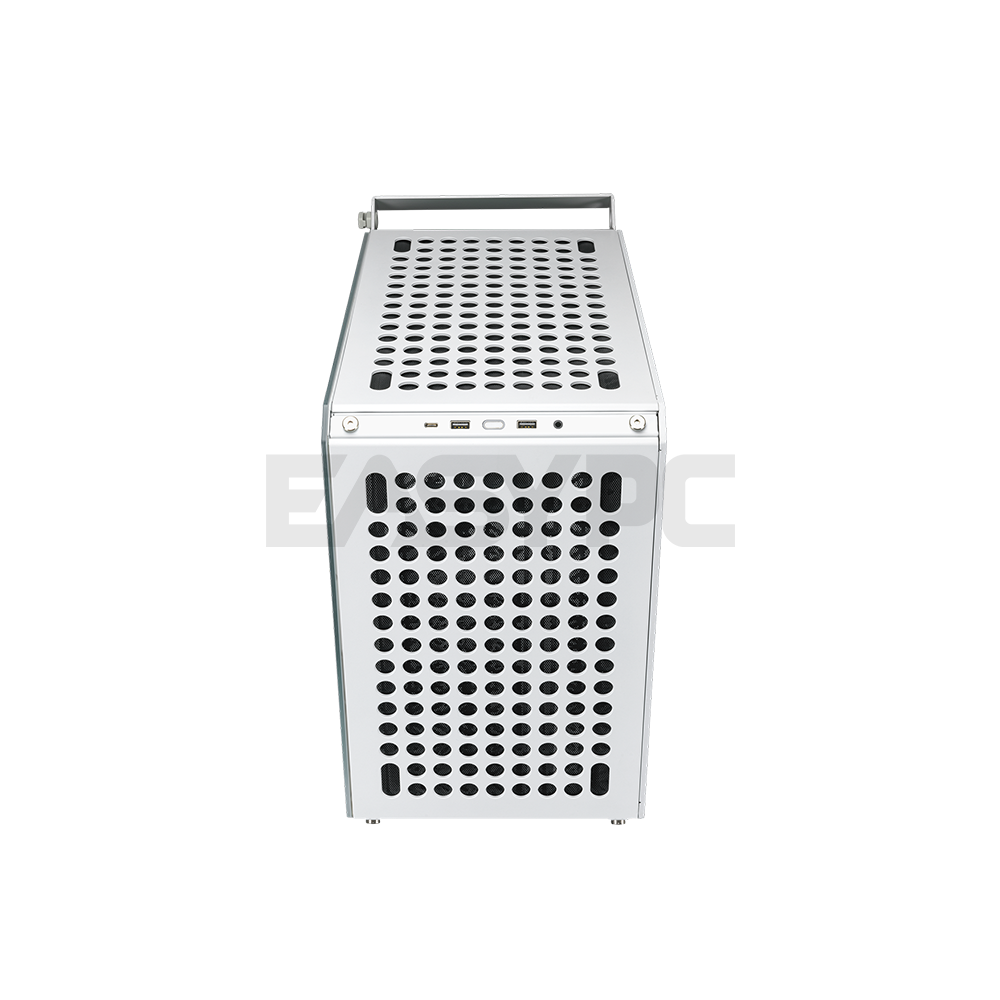 CoolerMaster Qube 500 FlatPack ATX Tempered Glass PC Case White-b