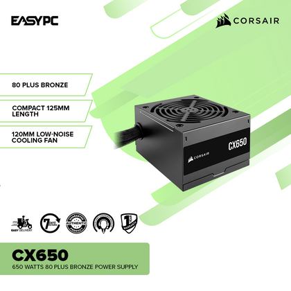 Corsair CX650M Power Supply 650watts Semi Modular with APFC 80 Plus Br –  EasyPC