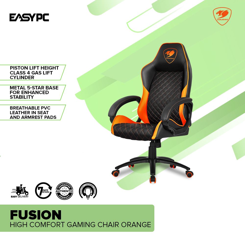 Cougar Fusion High Comfort Gaming Chair Black Orange – EasyPC