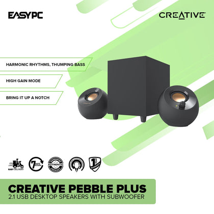 Creative Pebble Plus 2.1 USB Desktop Speakers with Subwoofer