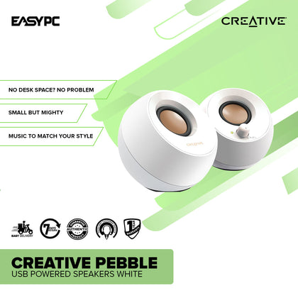 Creative Pebble USB Powered Speakers White