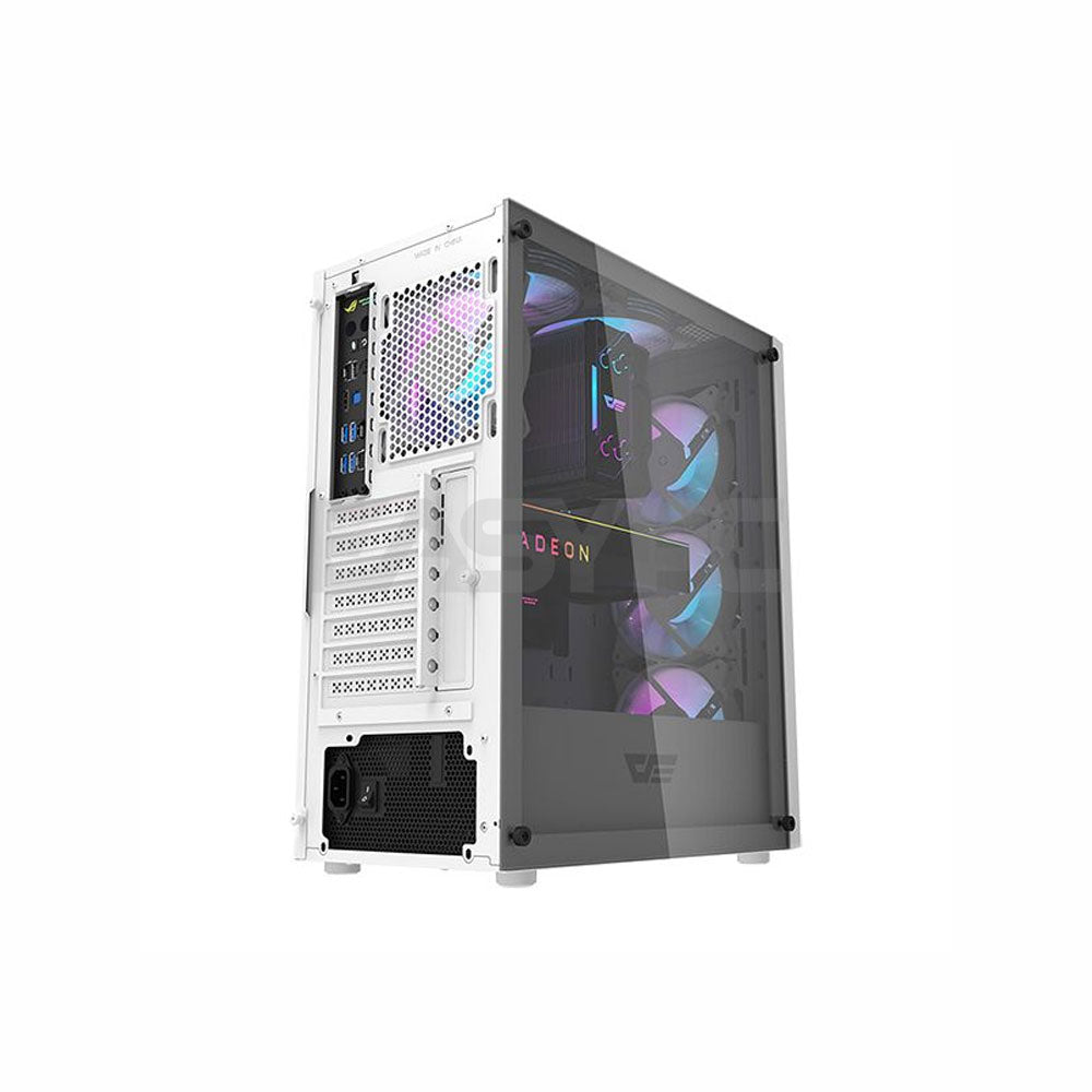 DarkFlash DK352 Mesh ATX Tempered Glass Side Panel Gaming PC Case Whit ...