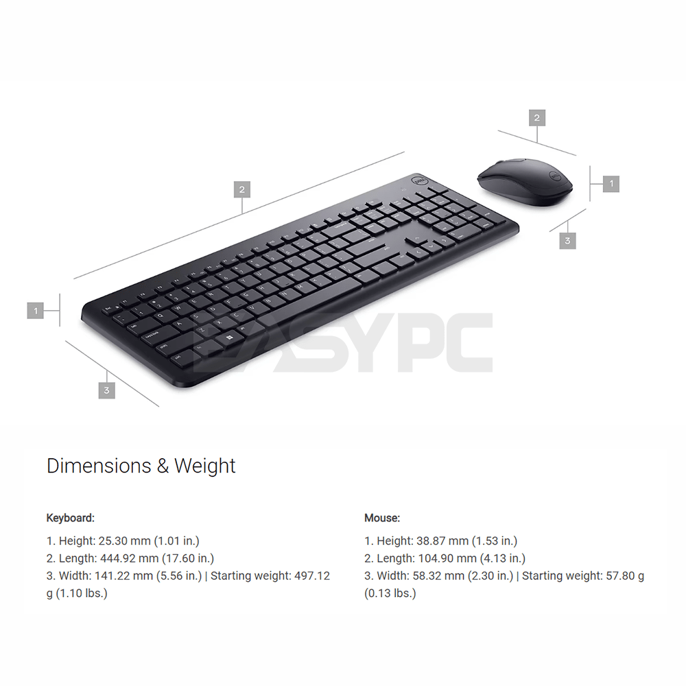 Dell KM3322W Wireless Keyboard and Mouse-c