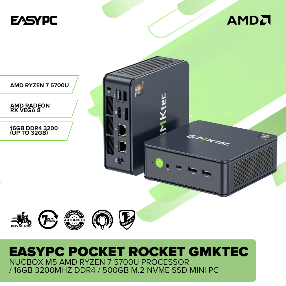 EasyPC Pocket Rocket GMKtec Nucbox M5 Plus AMD Ryzen 7 5825U Processor
