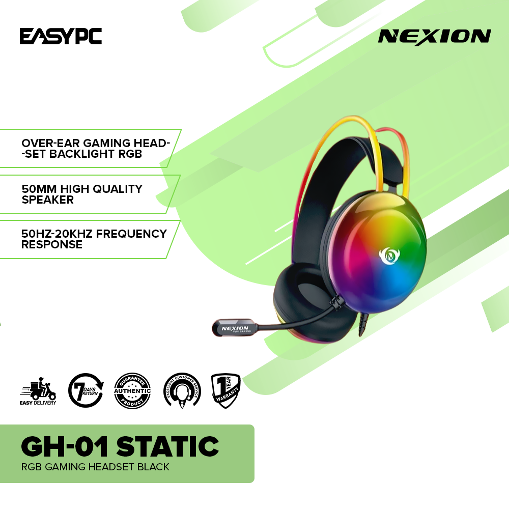 Nexion GH-01 Static RGB Gaming Headset black