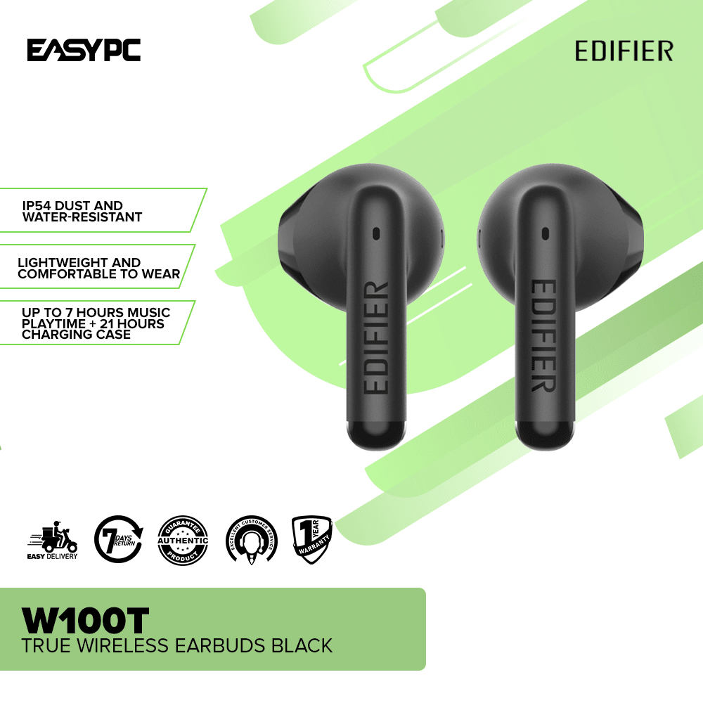 Edifier W100T True Wireless Earbuds Black