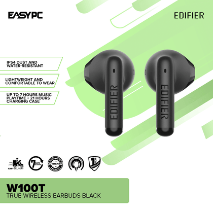 Edifier W100T True Wireless Earbuds Black