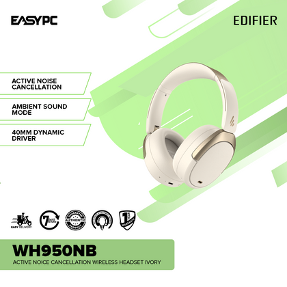Edifier WH950NB Active Noise Cancellation Wireless Headset Ivory