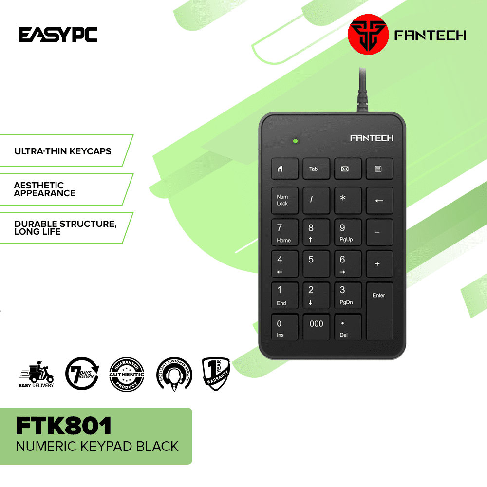 Fantech FTK801 Numeric Keypad Black – EasyPC