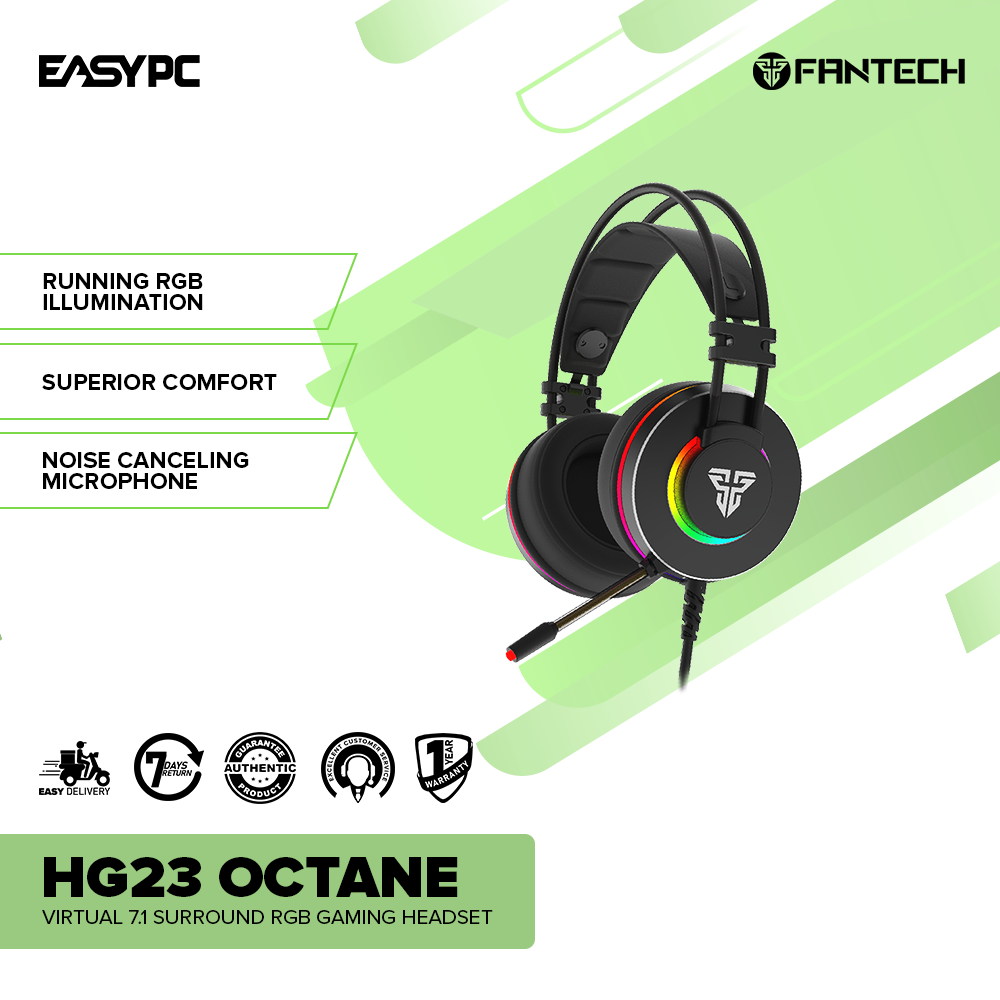Surround Sound Hg23 Octane Software Rgb Gaming Headphone Fantech