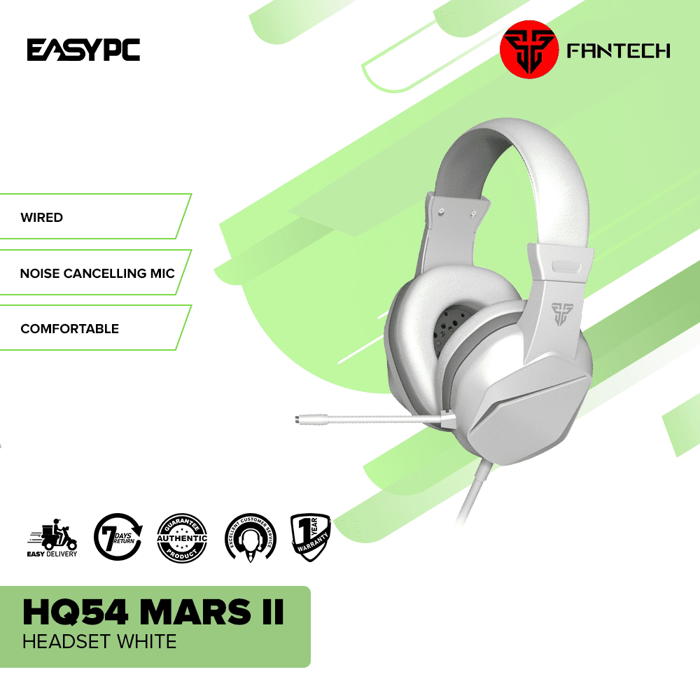 Fantech White And Green Headset WH01 WIRELESS HEADPHONES MINT