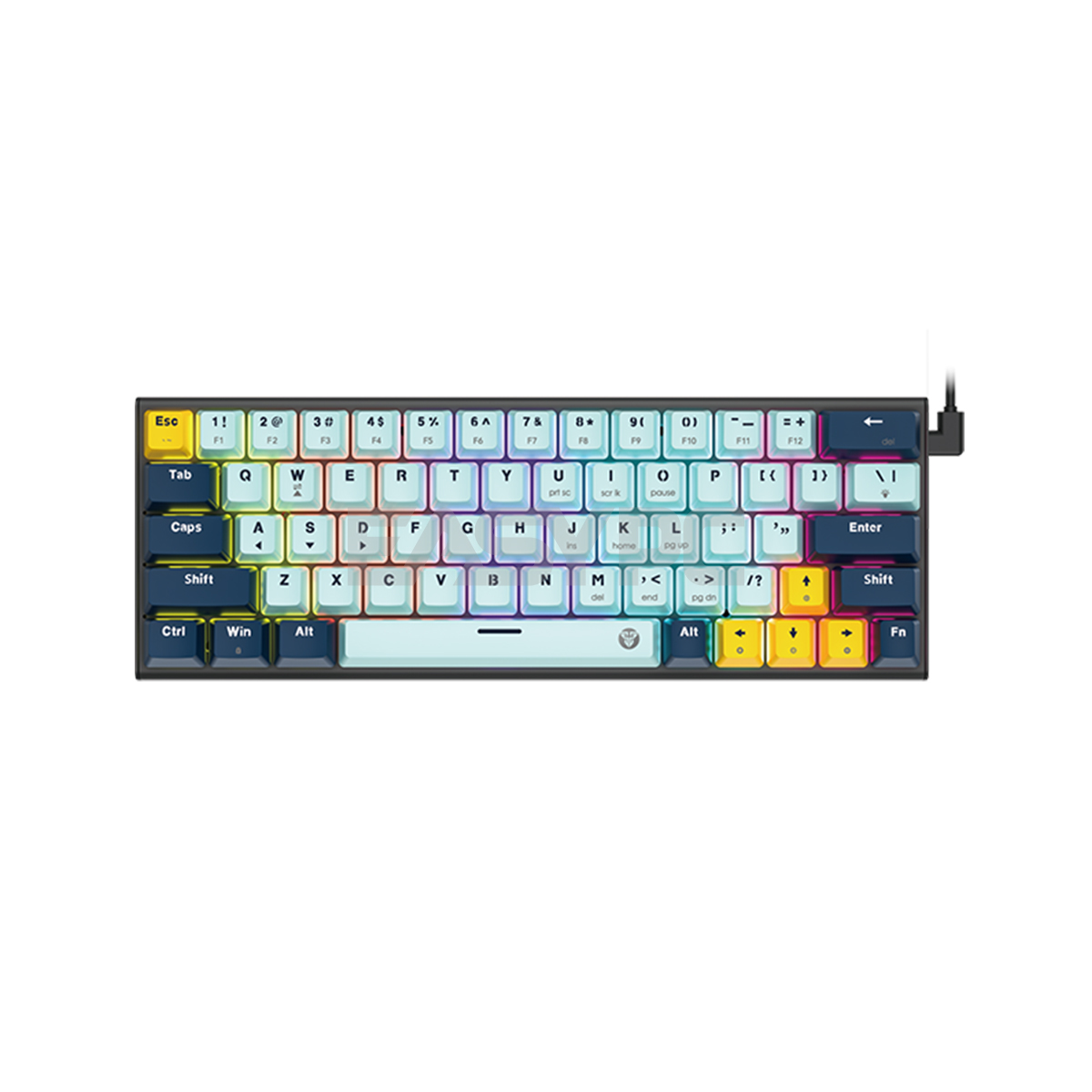 Fantech MK874 V2 Atom 63 Hot swappable 3pin Blue switch Mechanical Keyboard Sky Blue-a