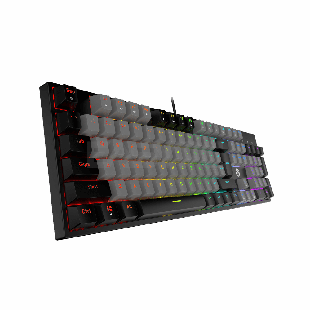 Fantech MK886 V2 ATOM104 Sumi Edition Blue Switch Mechanical Keyboard Grey-b