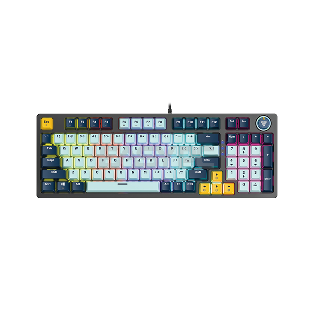Fantech MK890 V2 Atom 96 Hot swappable 3pin Red switch Mechanical Keyboard Sky Blue-a