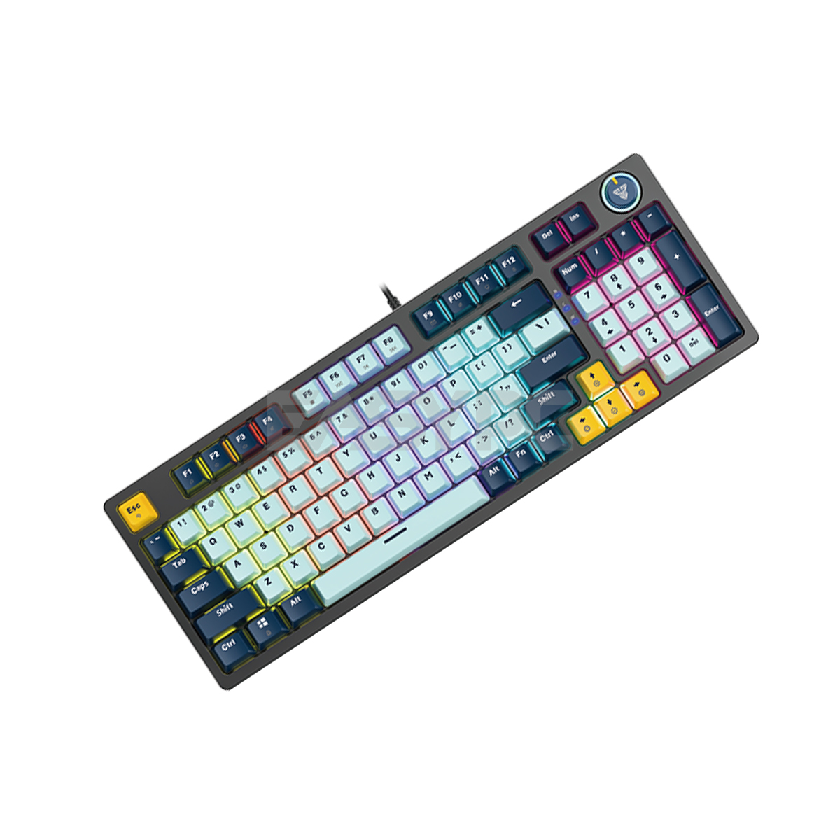 Fantech MK890 V2 Atom 96 Hot swappable 3pin Red switch Mechanical Keyboard Sky Blue-d