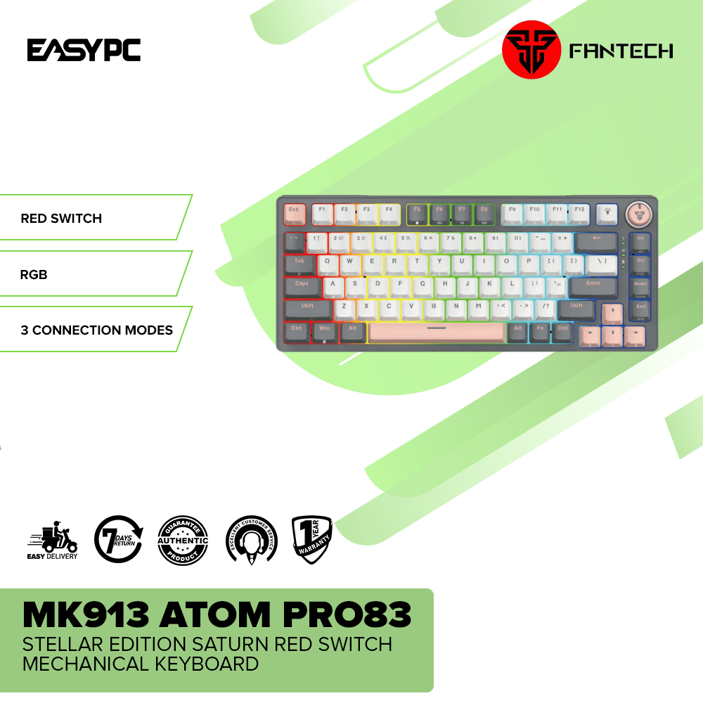 Fantech MK913 ATOM PRO83 Stellar Edition Saturn Red Switch Mechanical Keyboard-a