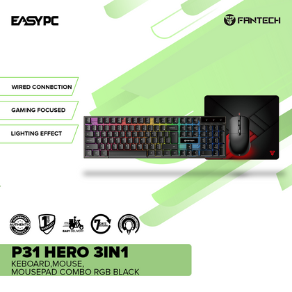 Fantech P31 Hero 3in1 Keboard,Mouse,Mousepad Combo RGB Black