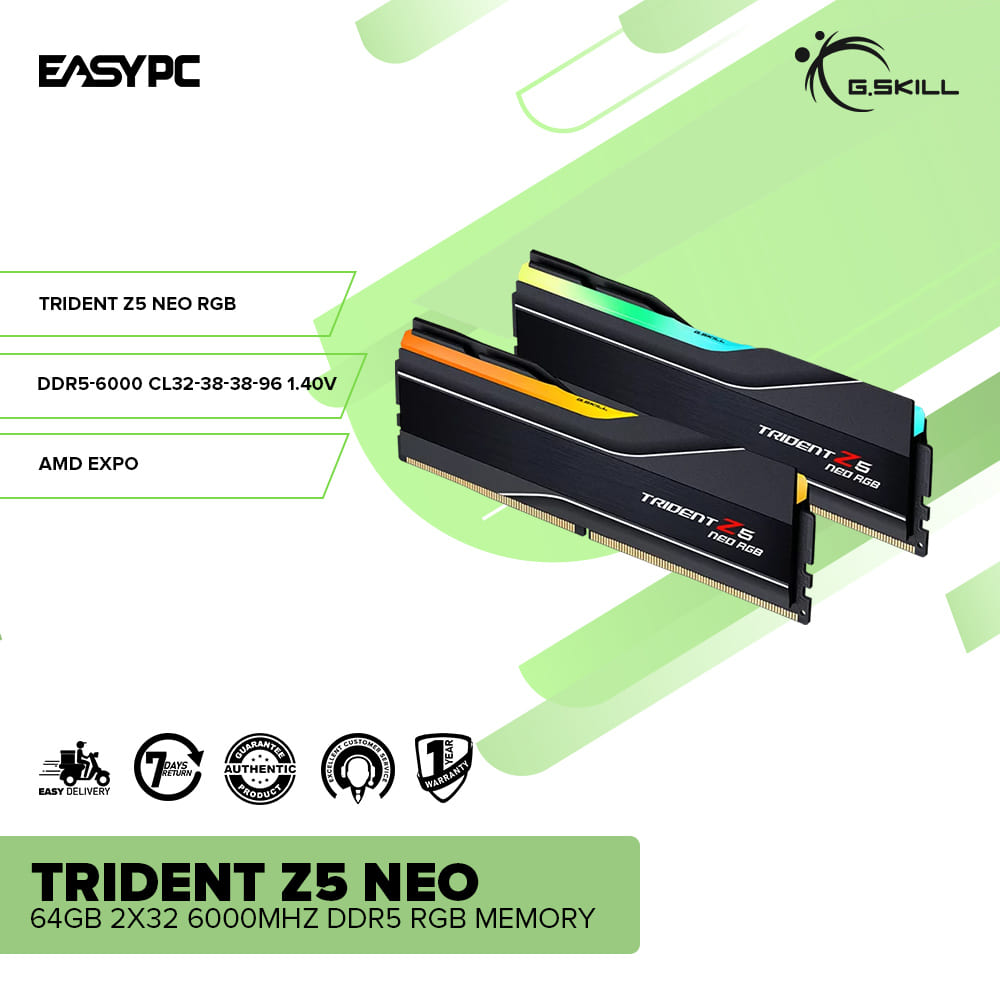 G.Skill Trident Z5 Neo 64gb 2x32 6000mhz Ddr5 RGB Memory – EasyPC