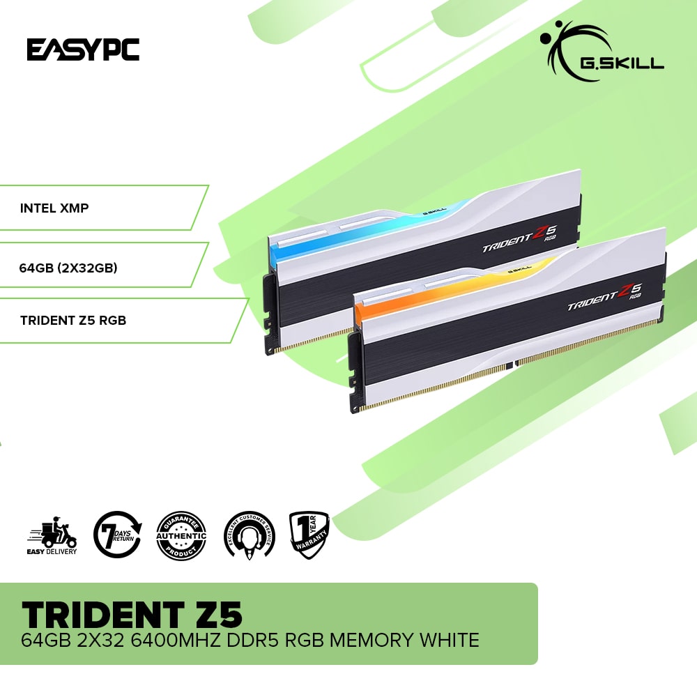 Ddr5 Ram G Skill Ram White Trident Z5 64gb 2x32 6400mhz Ddr5 RGB